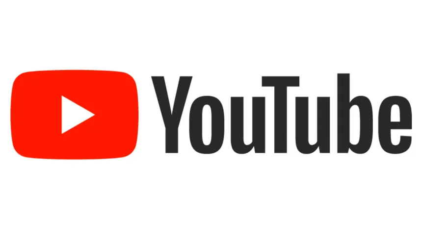 a red button with a play symbol and the words YouTube next to it