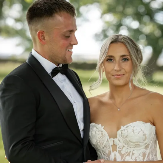 Holly and Jack on their wedding day